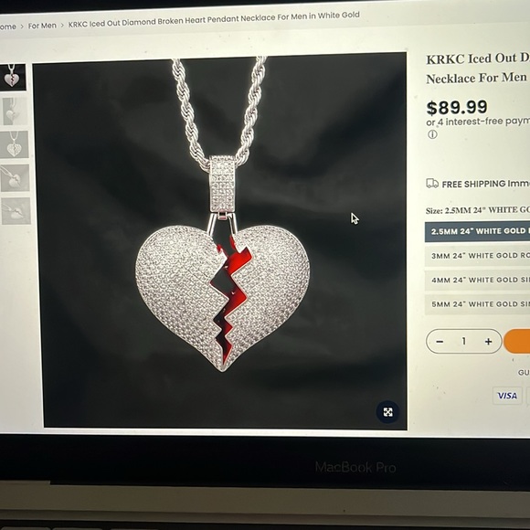 Broken Heart pendant necklace - Picture 7 of 10